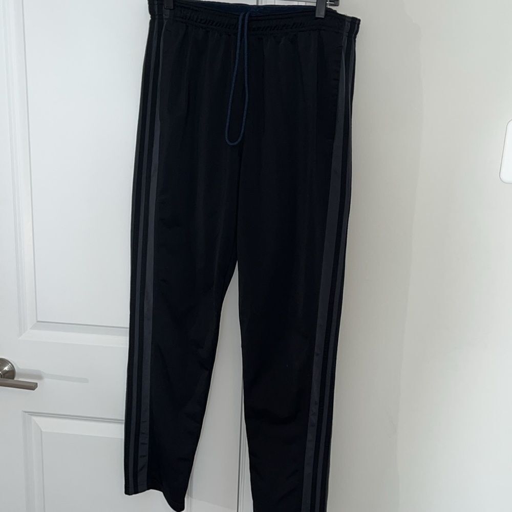 Adidas 3 Stripe Mens Track Jogging Soccer Warm Up Sweatpants Cuffed Zipper Pants